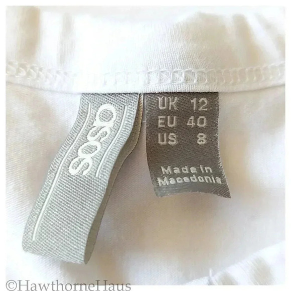 ASOS DESIGN White Racerback Bodycon Mini Dress Size 8 Hook Eye Mini Casual Dress - Picture 7 of 10